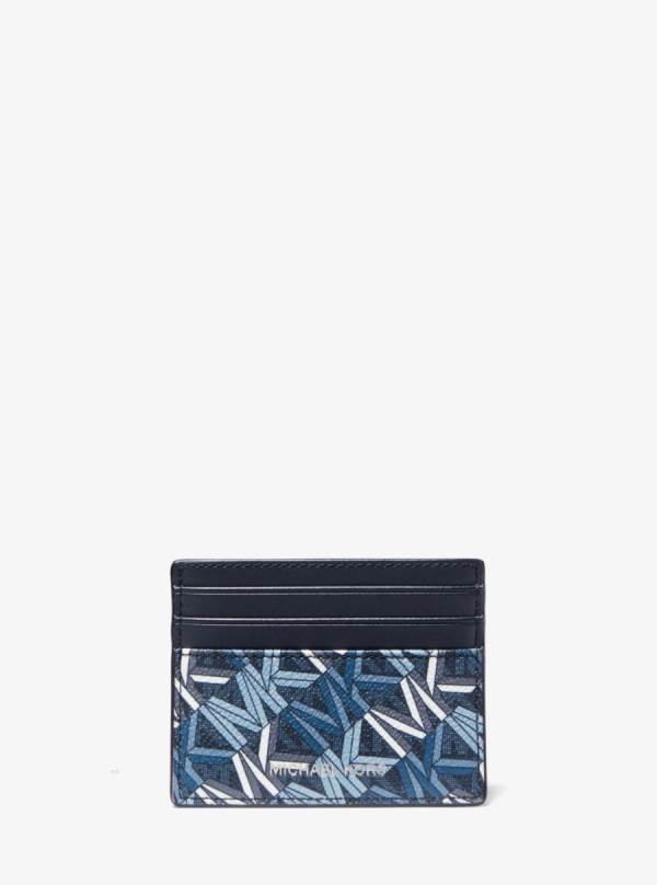 Panske Penazenky Michael Kors Hudson Graphic Logo Card Case Indigo - Doplnky Michael Kors Outlet | DSLPH-0367